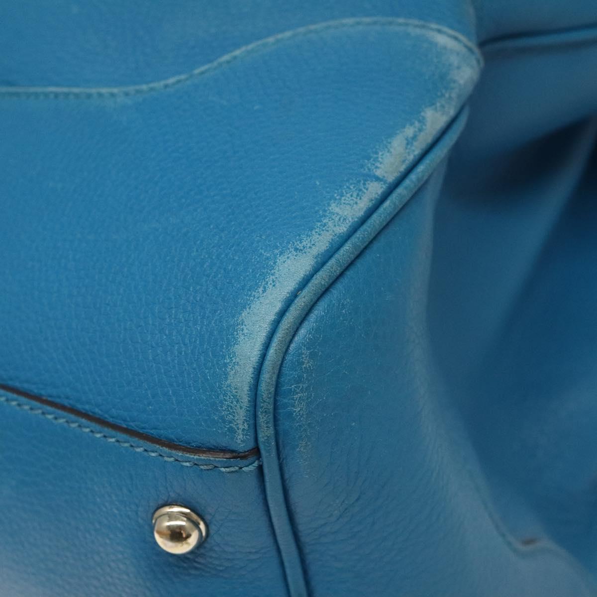 Gucci Bamboo, Blue, Leather, handbag