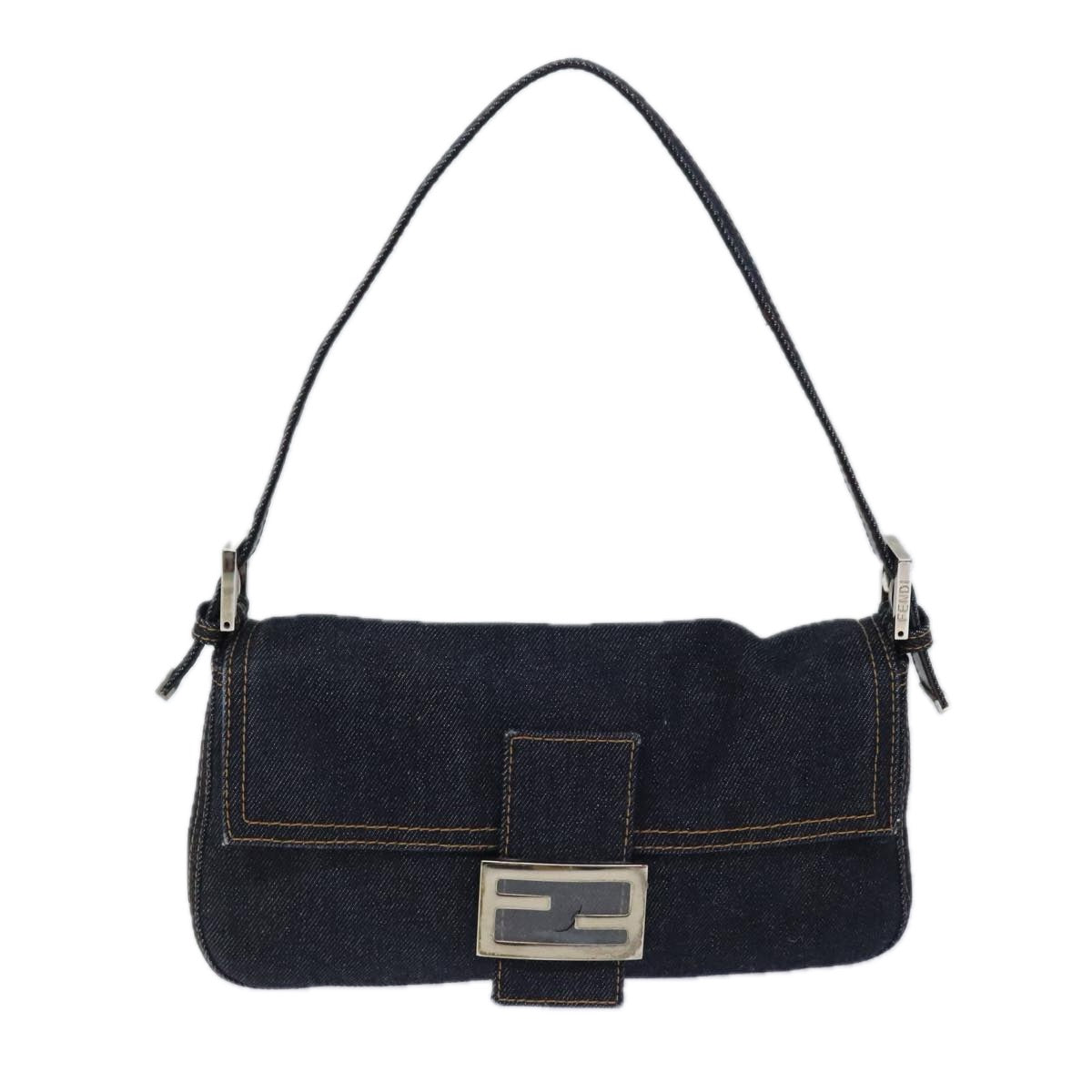 Fendi Mamma Baguette, Navy, Denim - Jeans, shoulder