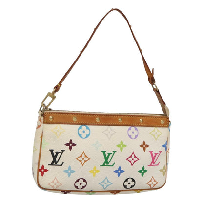 Louis Vuitton Pochette Accessoire, White, Canvas, clutch