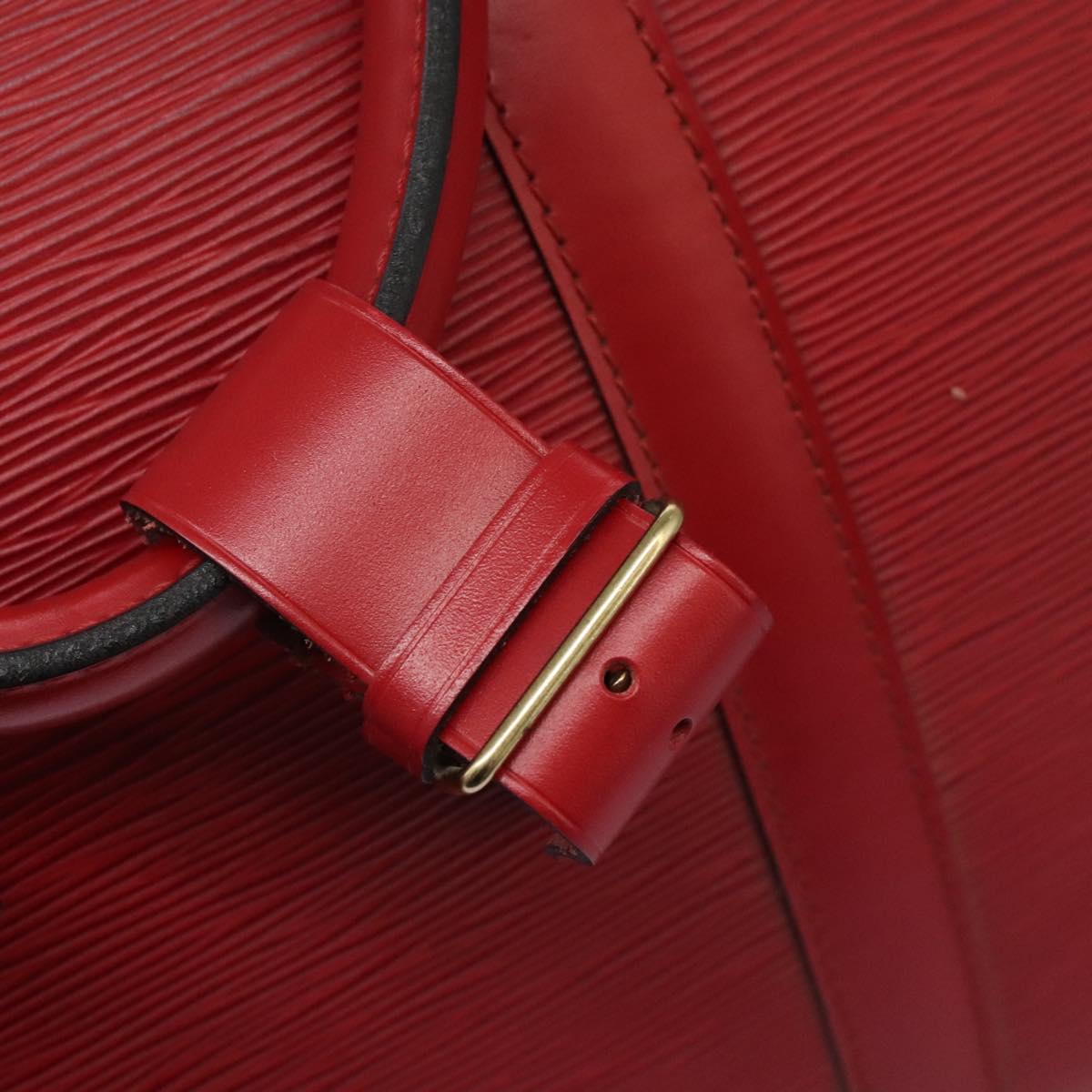 Louis Vuitton Keepall 55, Red, Leather, travel