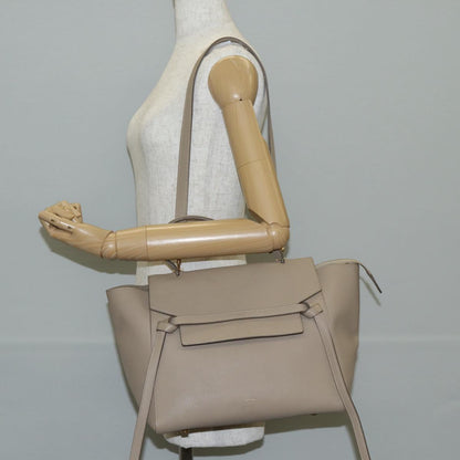 Céline Belt, Beige, Leather, handbag