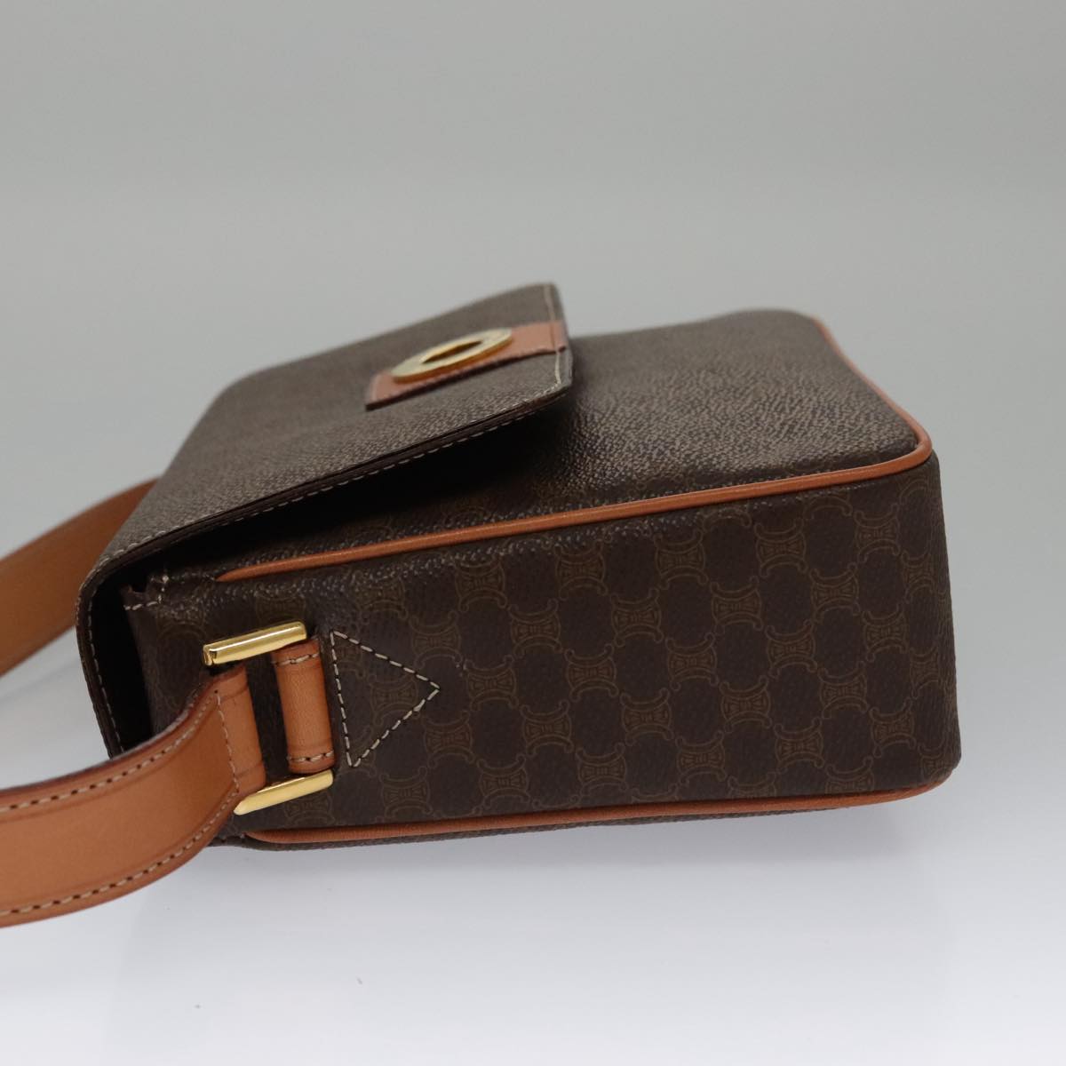 Céline Triomphe, Brown, Canvas, shoulder