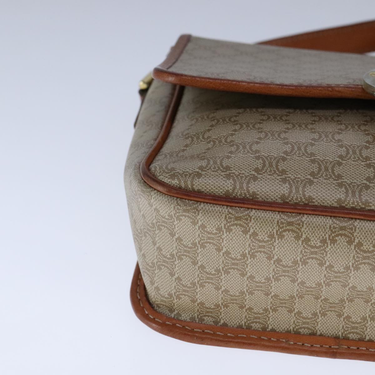 Céline Macadam, Beige, Canvas, shoulder