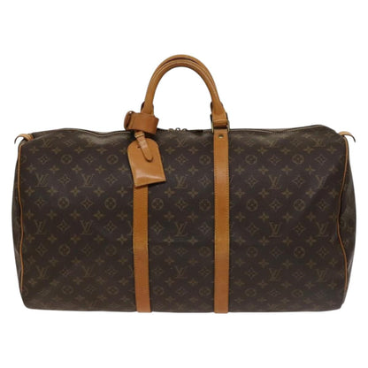 Louis Vuitton Keepall 55, Brown, Canvas, travel