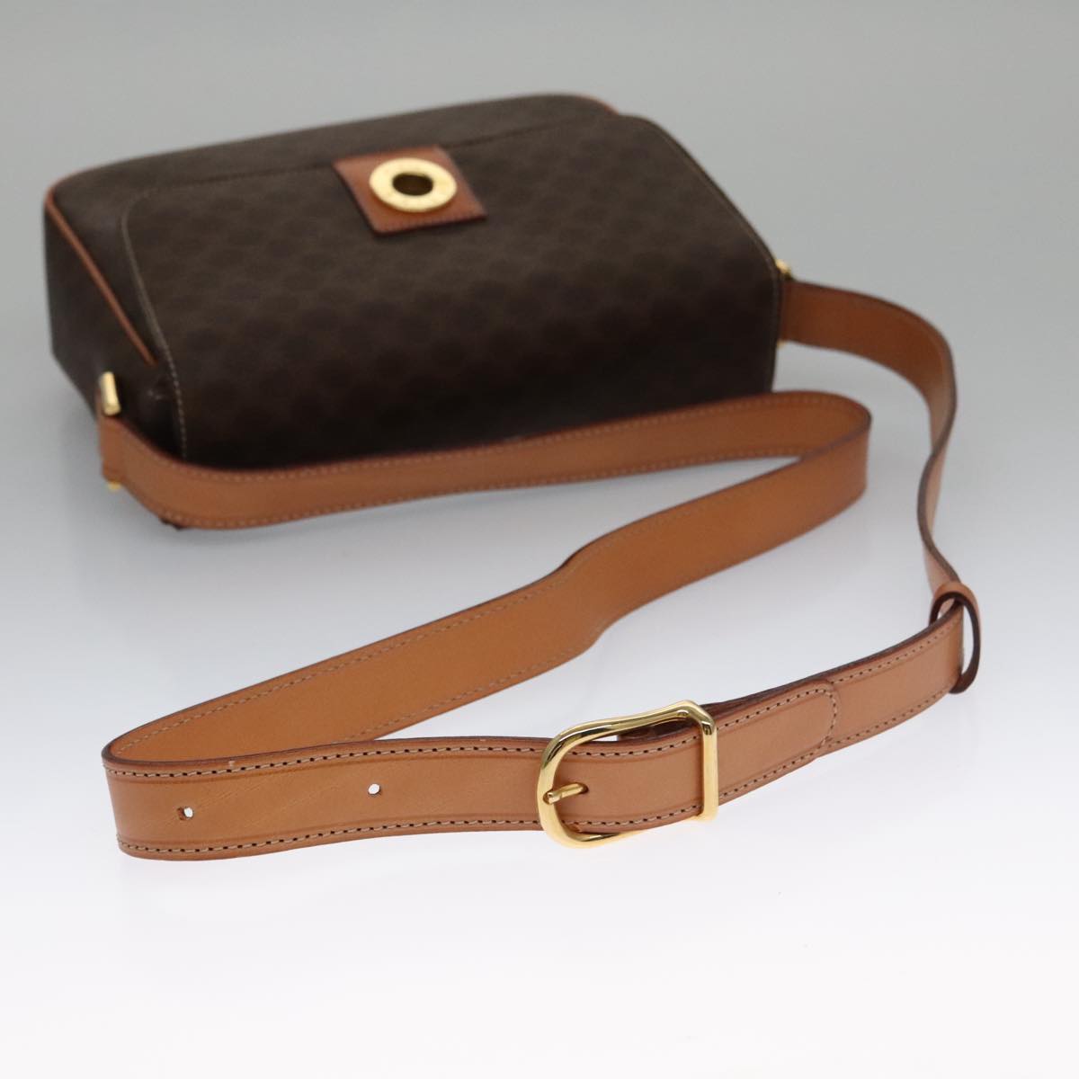 Céline Triomphe, Brown, Canvas, shoulder