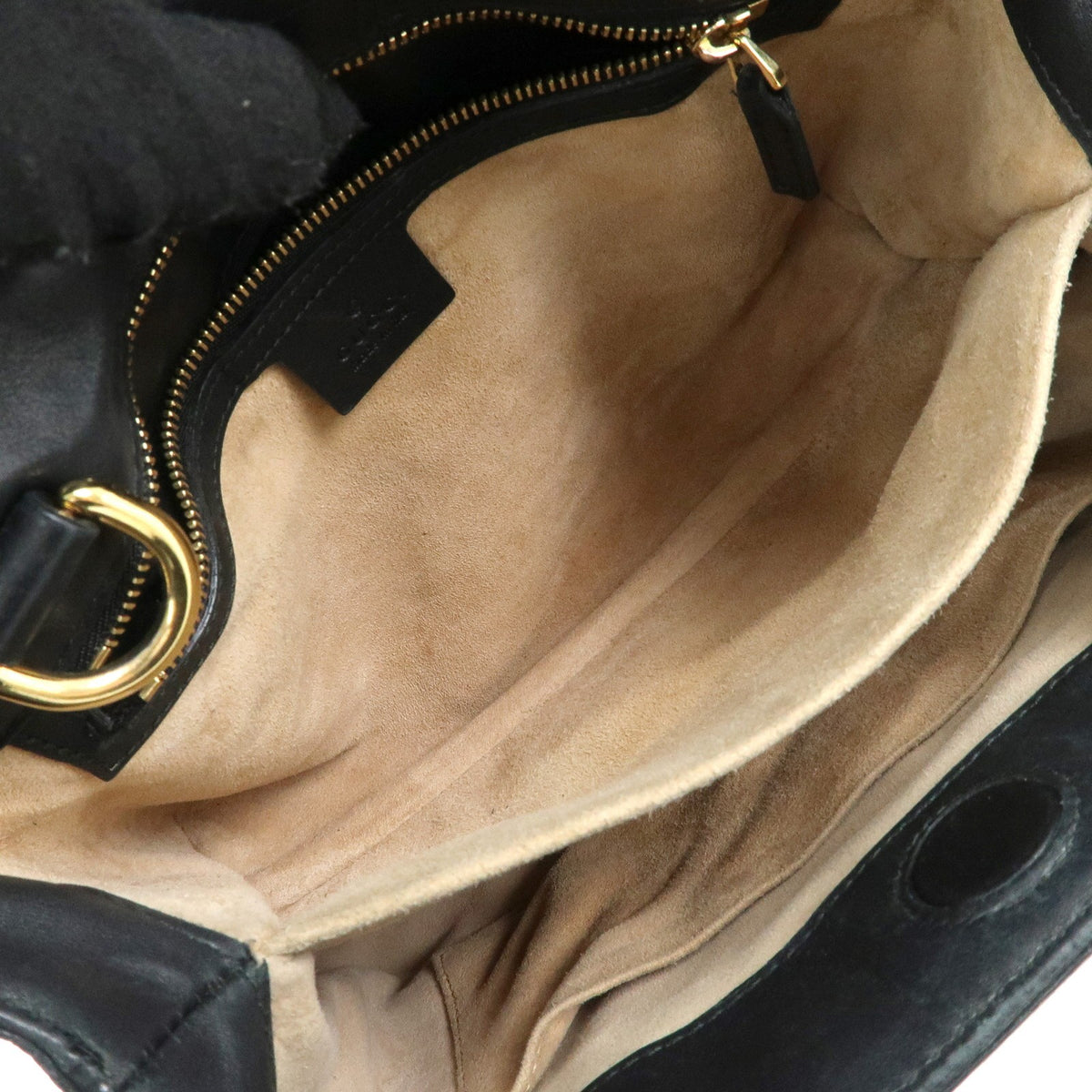 Gucci Sylvie Top Handle Leather, Black, Leather, Handbag