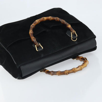 Gucci Bamboo Suede, Black, Suede, Tote Bag