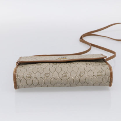 Christian Dior Vintage Honeycomb Canvas, Beige, Canvas, Shoulder Bag