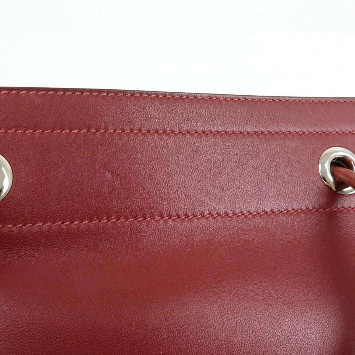 Hermes Aline Milo Lambskin and Swift, Burgundy, Leather, Handbag