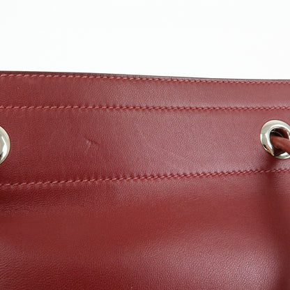 Hermes Aline Milo Lambskin and Swift, Burgundy, Leather, Handbag