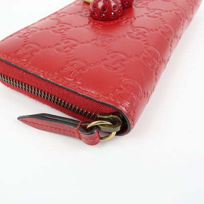 Gucci Cherries Wallet on Chain Guccissima Leather, Red, Leather, Crossbody Bag