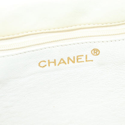 Chanel, White, Leather, shoulder