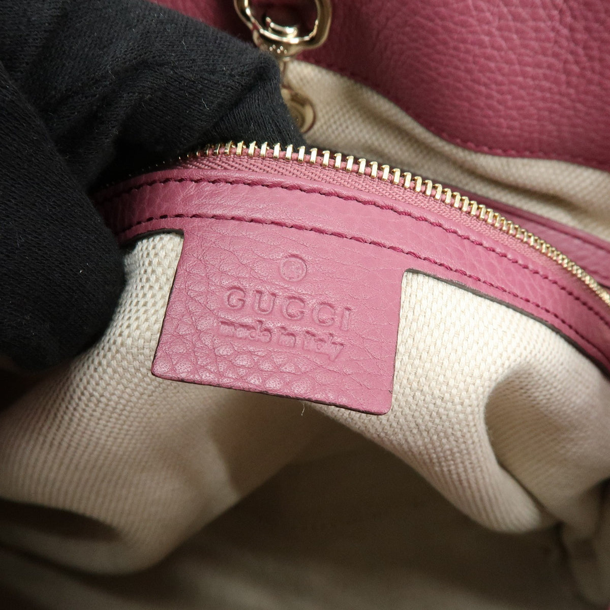 Gucci Soho Chain Strap Leather, Purple, Leather, Shoulder Bag