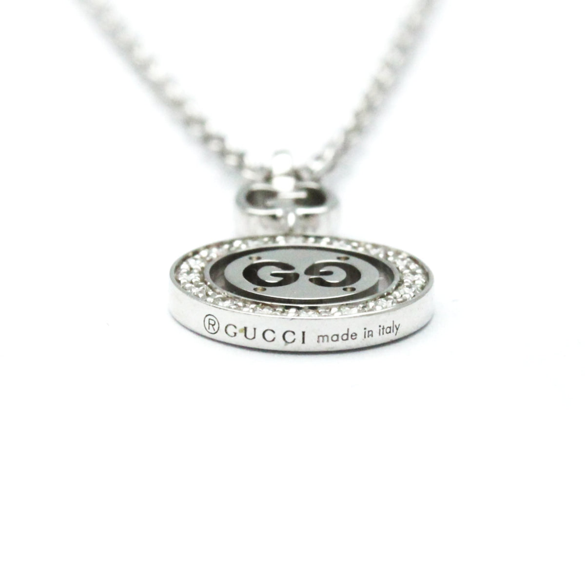 Gucci Icon Twirl 18K White Gold with Diamonds, Silver, White Gold, Necklace