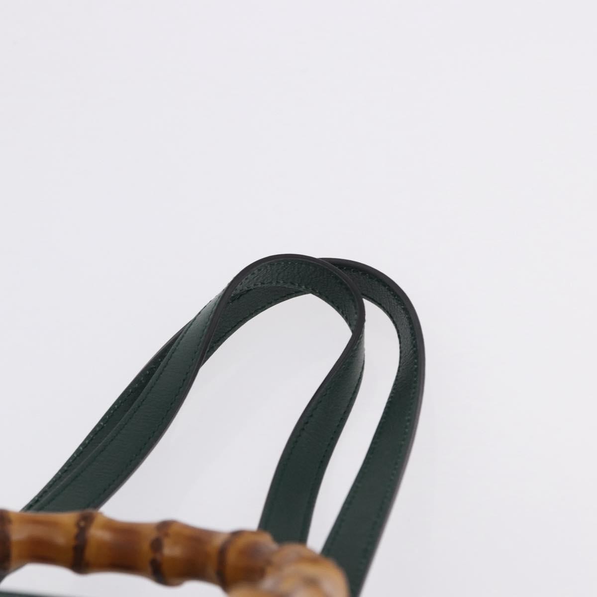 Gucci Diana Bamboo Handle Round Tote Leather, Green, Leather, Tote Bag