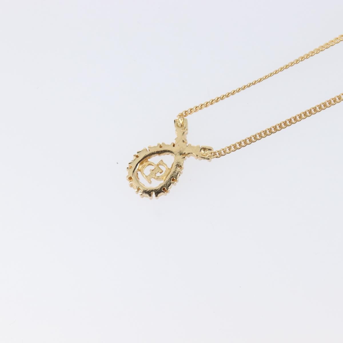 Christian Dior CD Long Metal with Beads, Gold, Metal, Necklace
