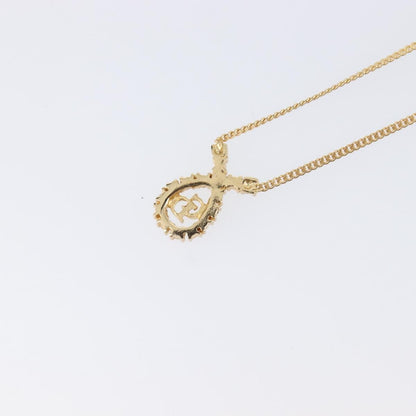 Christian Dior CD Long Metal with Beads, Gold, Metal, Necklace
