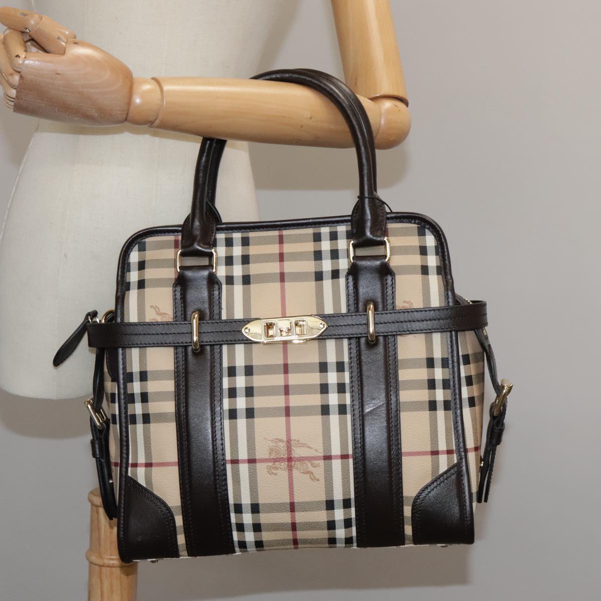 Burberry Nova Check, Beige, Canvas, handbag