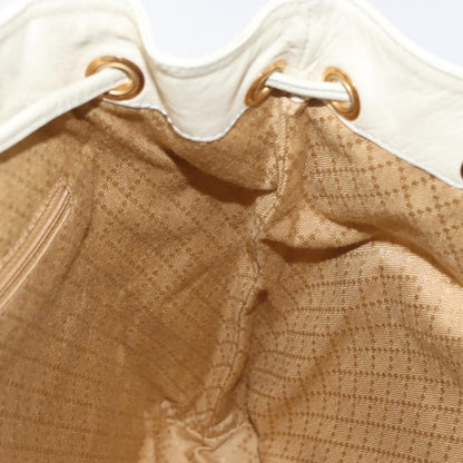 Gucci Vintage Bamboo Leather, Gold, Leather, Backpack