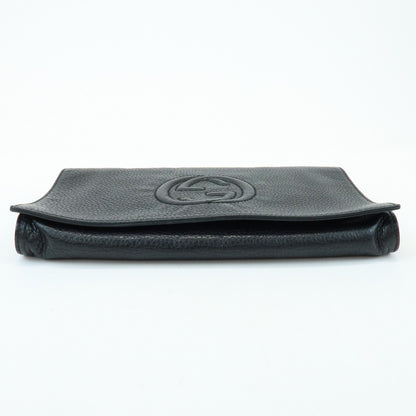 Gucci Soho Clutch Leather, Black, Leather, Clutch