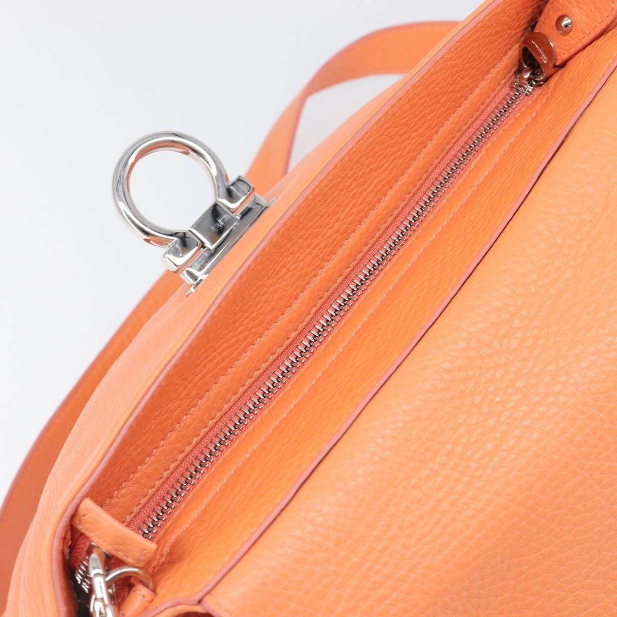 Salvatore Ferragamo Sofia Satchel Leather, Orange, Leather, Handbag