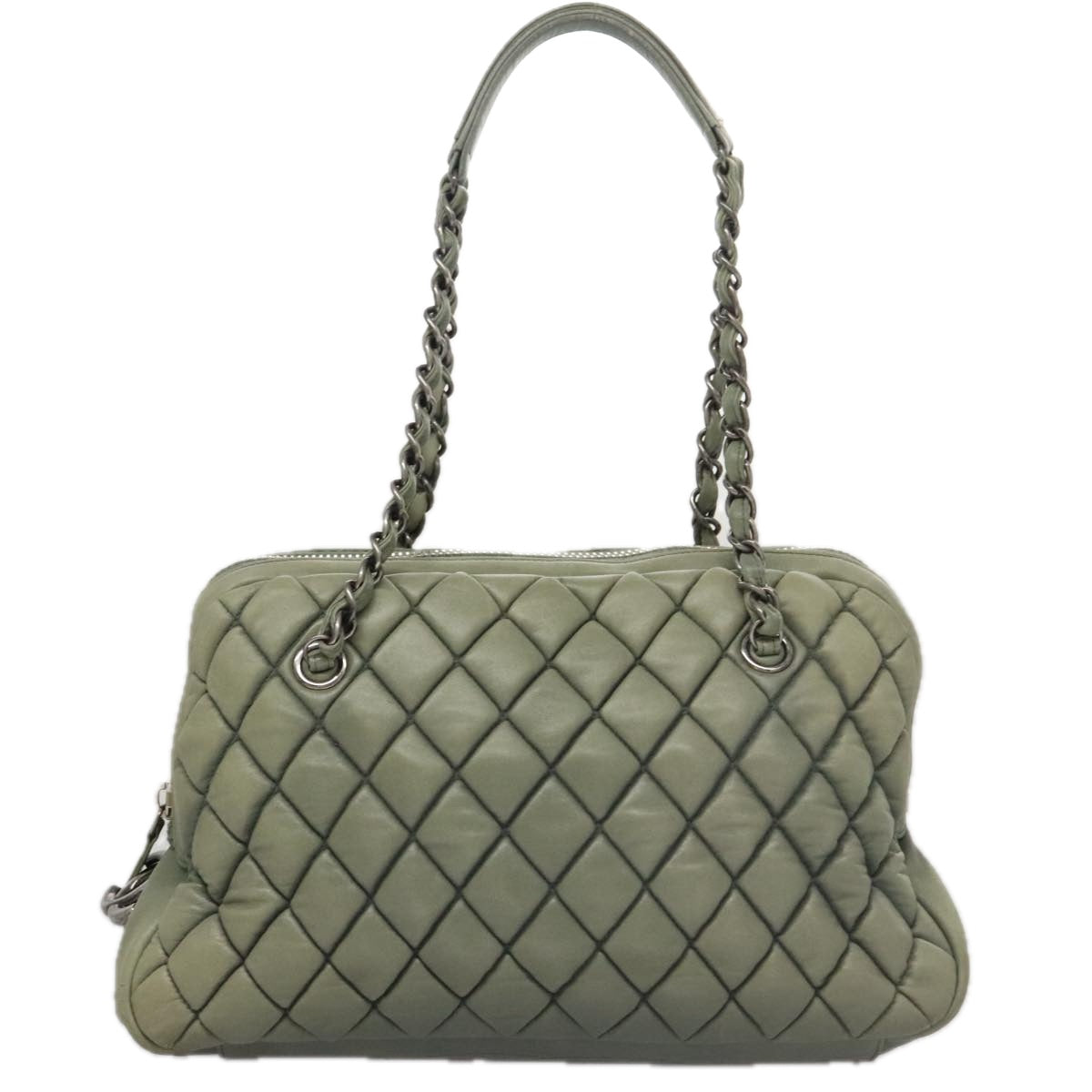 Chanel Mademoiselle, Green, Leather, shoulder