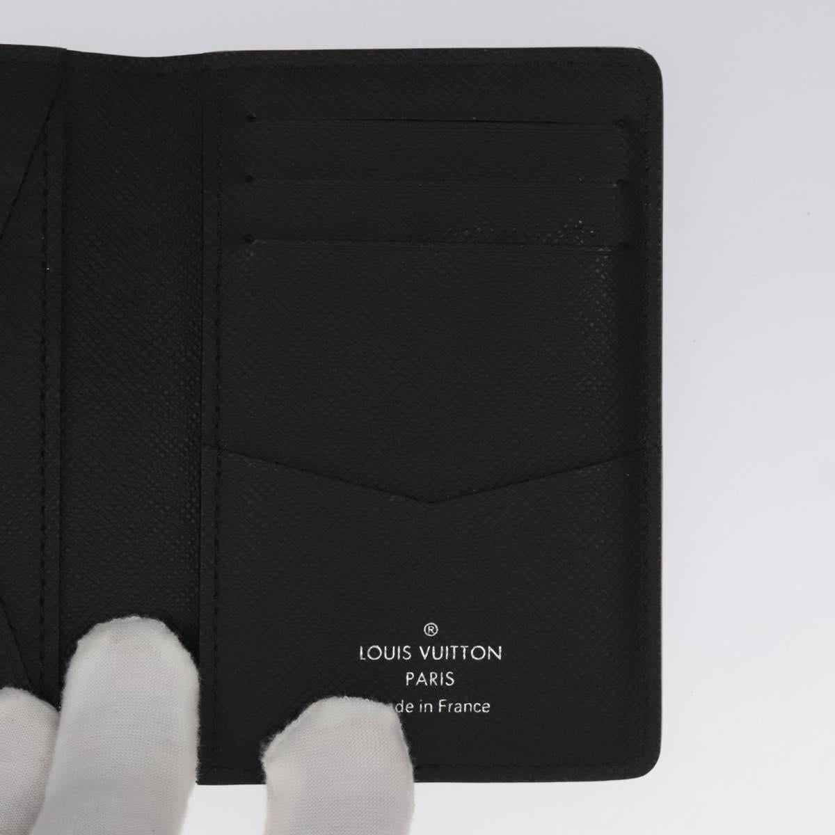 Louis Vuitton Pocket Organizer, Black, Canvas, wallet
