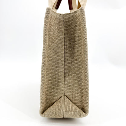 Chloe Woody Canvas with Leather, Brown, Canvas, Tote Bag