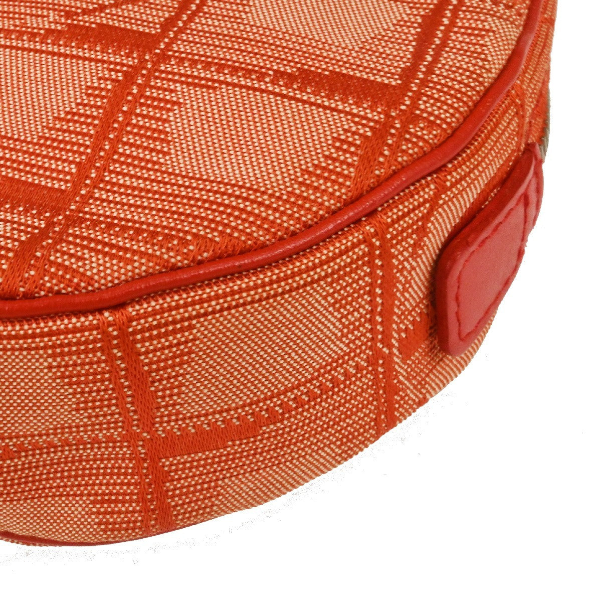 Chanel Travel Line Round Wristlet Nylon, Orange, Nylon, Clutch