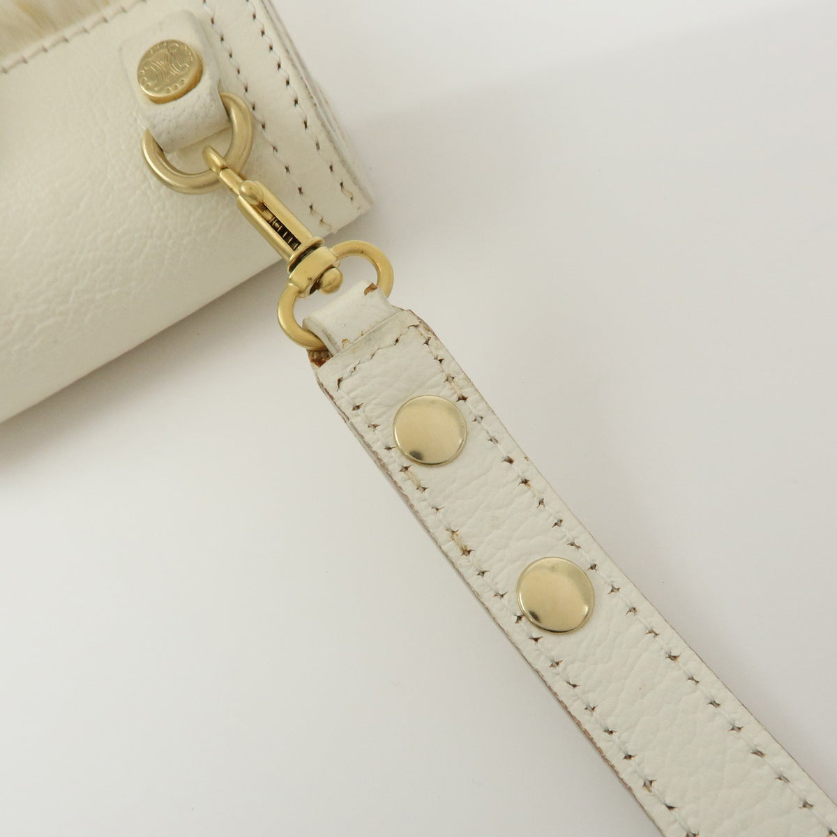 Celine Triomphe Leather, Beige, Leather, Shoulder Bag