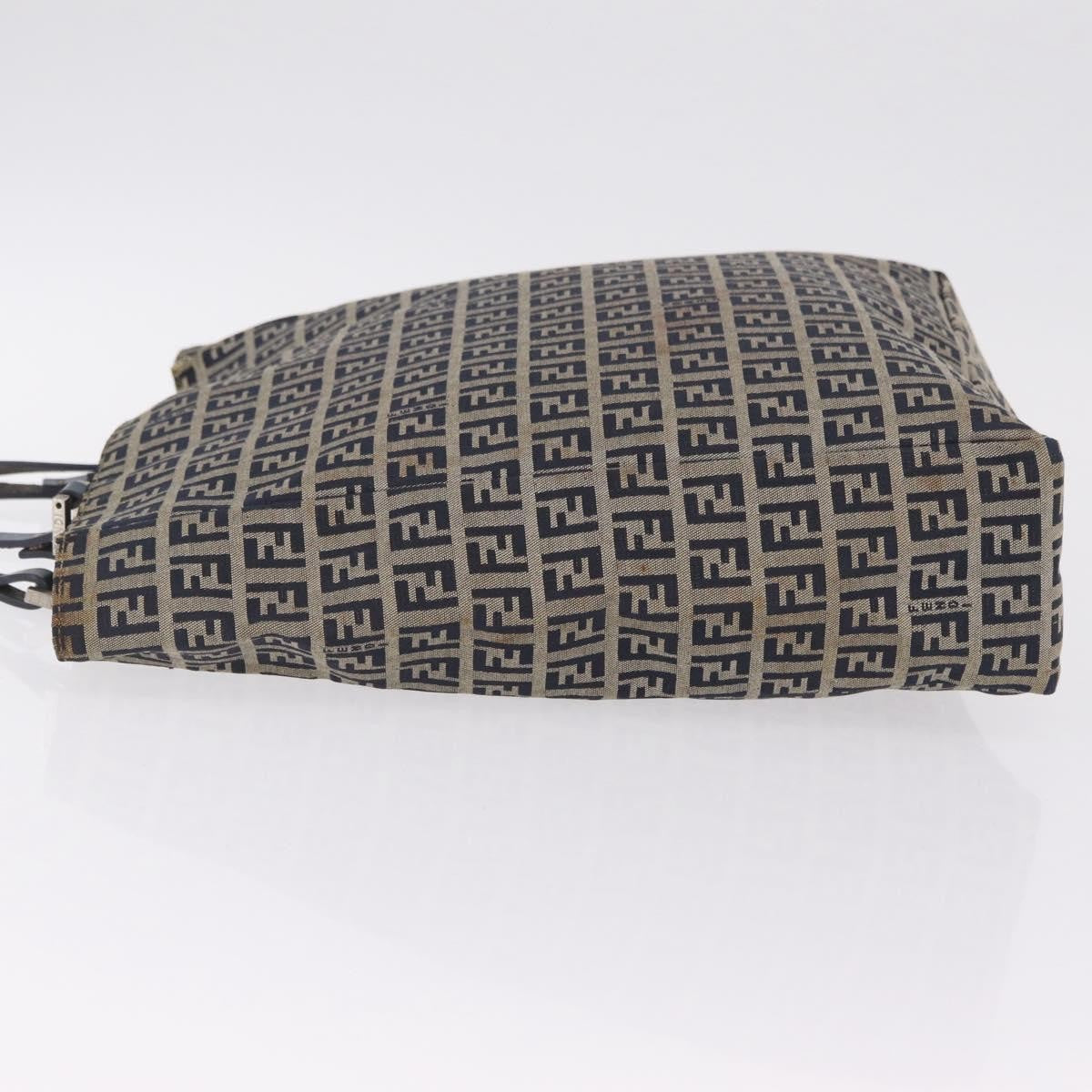 Fendi Vintage Shopping Zucchino Canvas, Navy, Canvas, Tote Bag