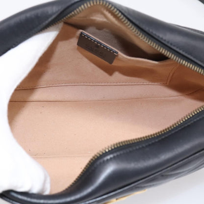 Gucci GG Marmont Monochrome Matelasse Leather, Black, Leather, Shoulder Bag