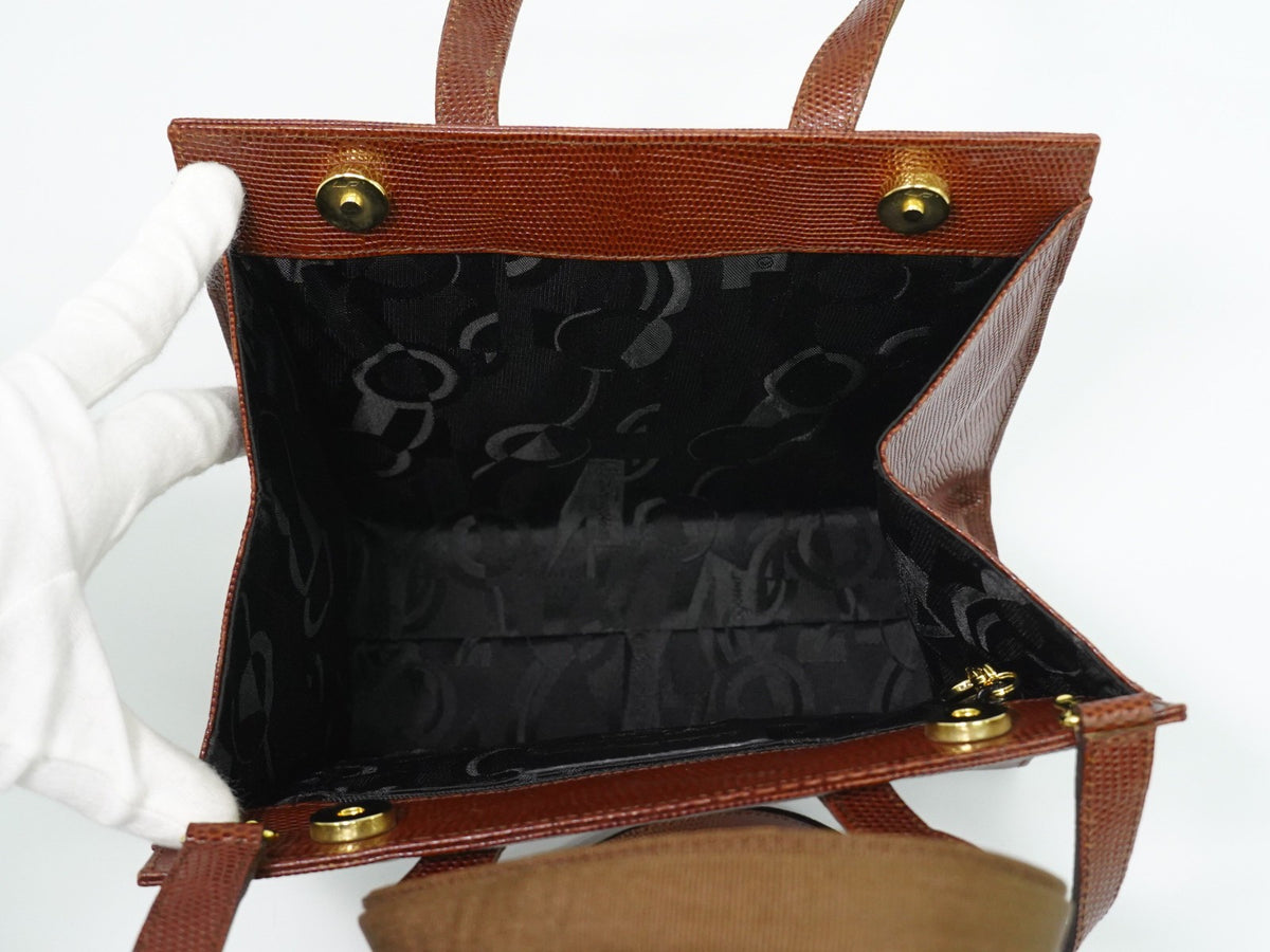 Salvatore Ferragamo Convertible Vara Bow Tote Leather, Brown, Leather, Handbag