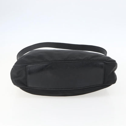 Gucci Vintage Bamboo Nylon and Patent Leather, Black, Nylon, Handbag