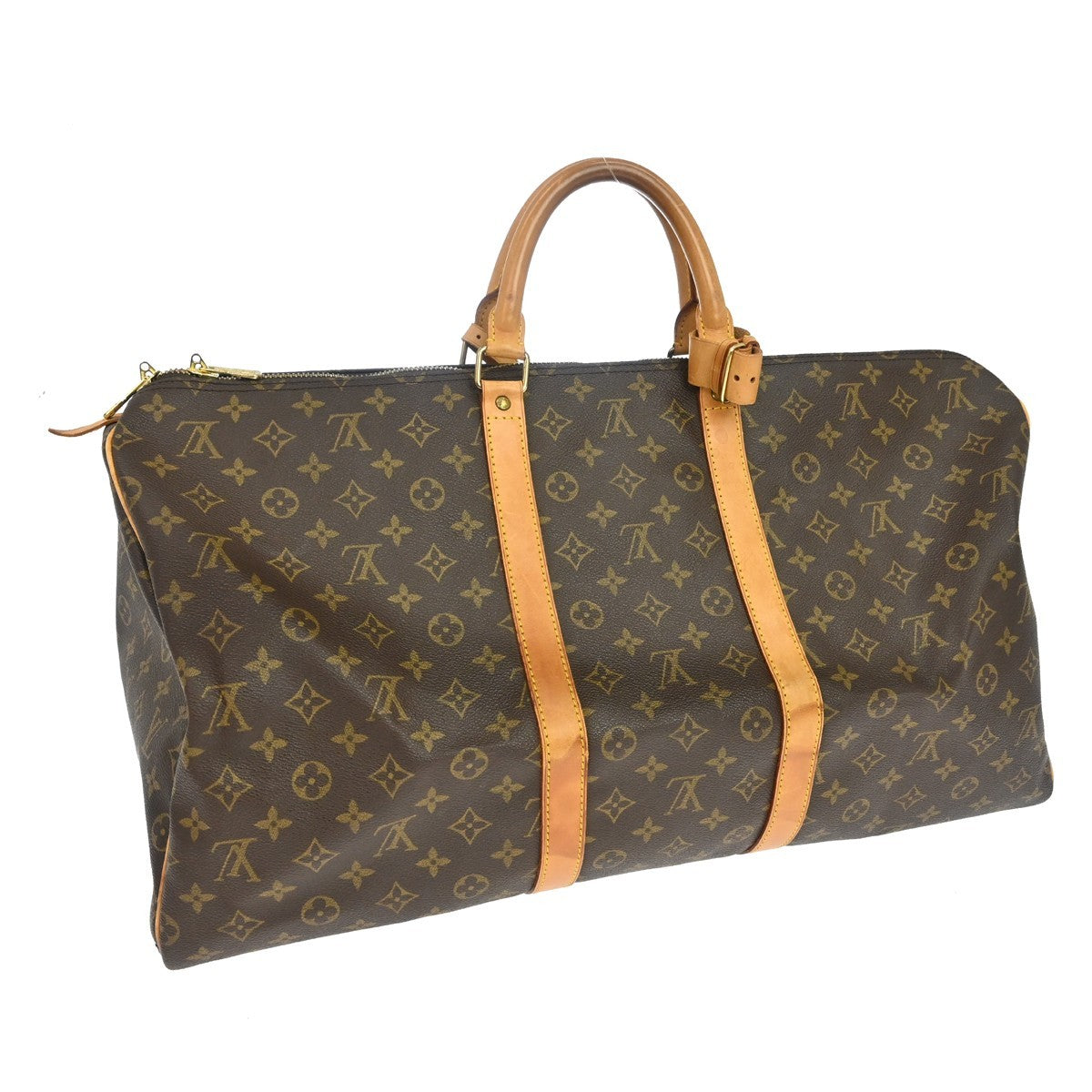 Louis Vuitton Keepall Monogram, Brown, Canvas, Travel Bag