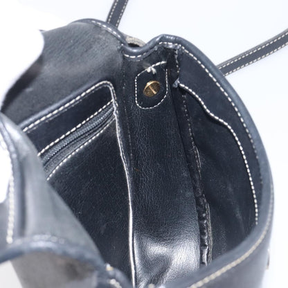 Christian Dior Vintage CD Logo Leather, Navy, Leather, Shoulder Bag