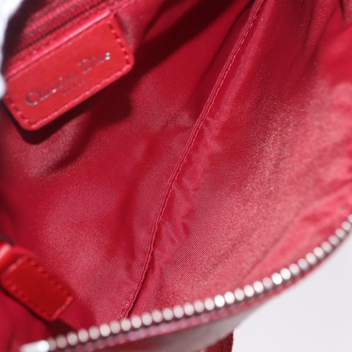 Christian Dior Vintage Street Chic Diorissimo Canvas with Leather, Red, Canvas, Shoulder Bag