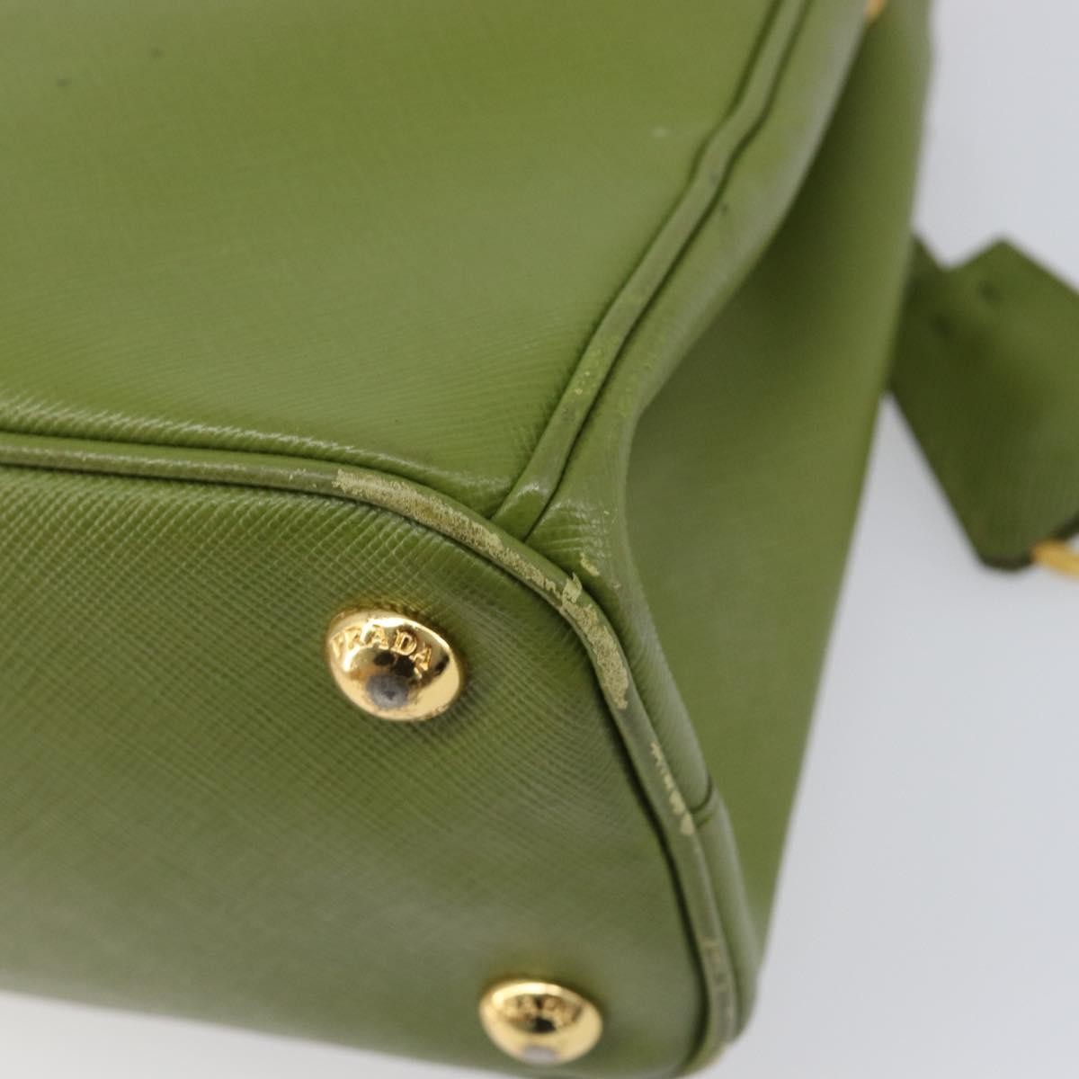 Prada Galleria  Strap Leather, Green, Leather, Handbag