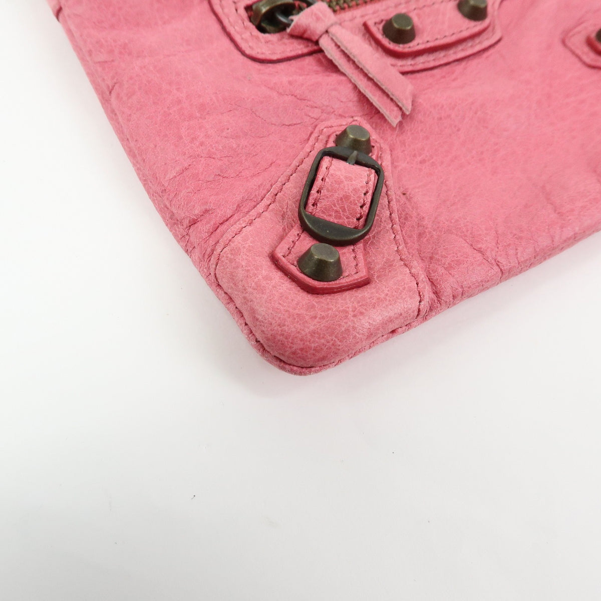 Balenciaga Classic Studs Reporter Leather, Pink, Leather, Crossbody Bag