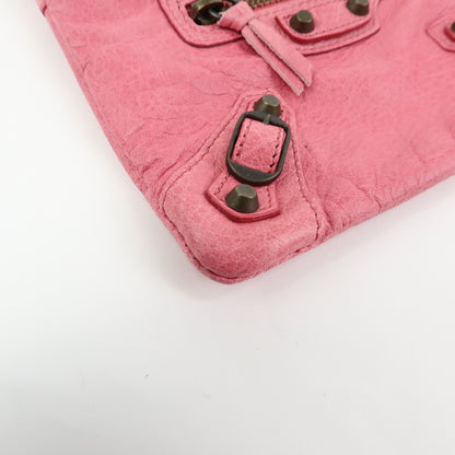 Balenciaga Classic Studs Reporter Leather, Pink, Leather, Crossbody Bag