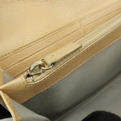 Chanel Camellia Flap Leather, Beige, Calfskin, Wallet