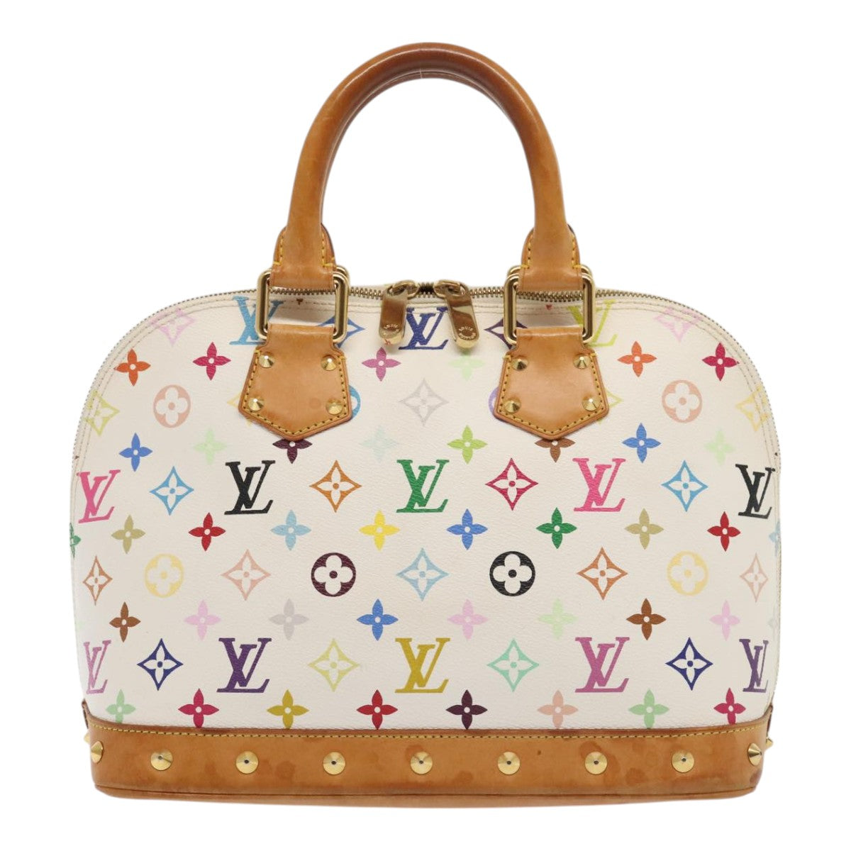 Louis Vuitton Alma, White, Canvas, handbag