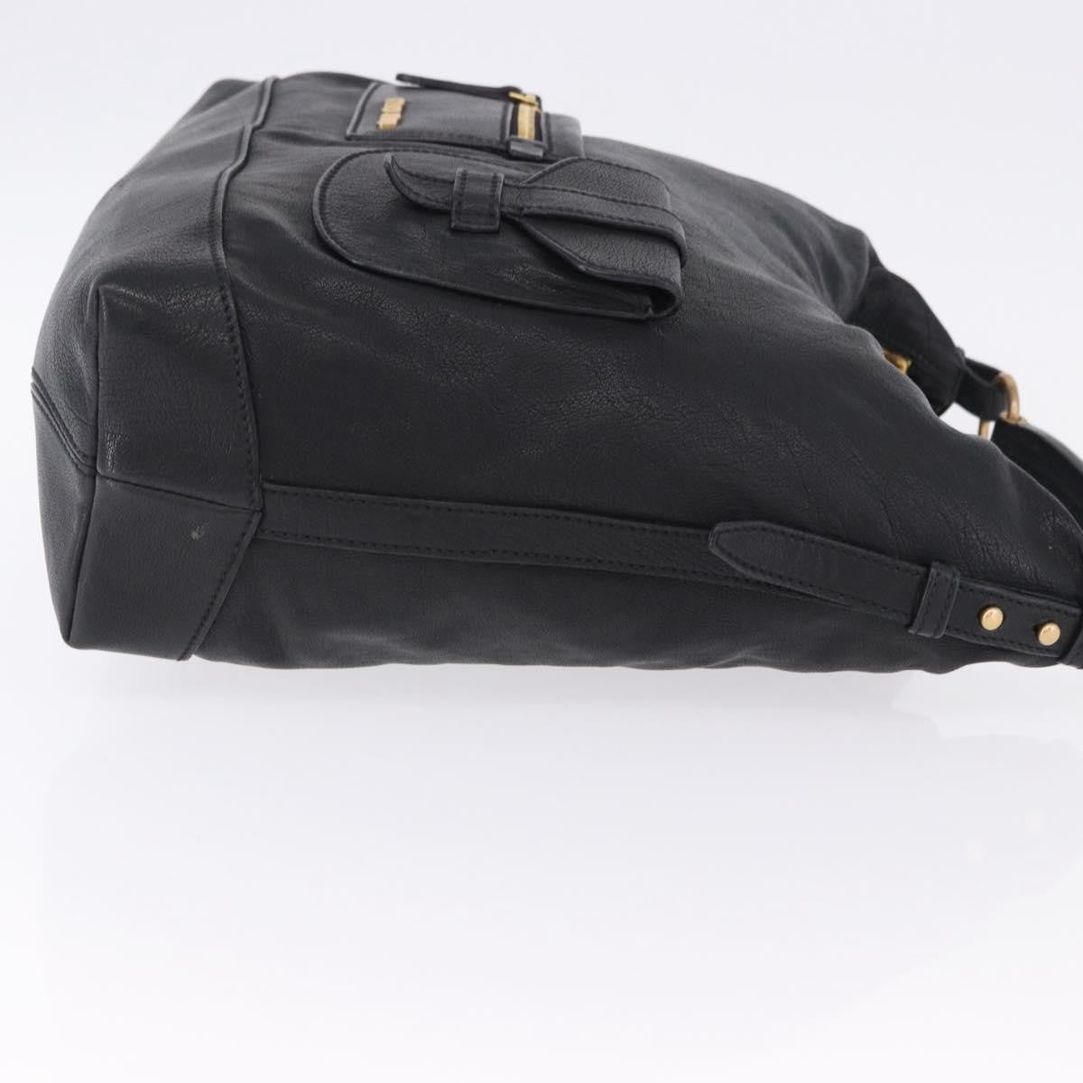 Miu Miu Zip Front Pocket Shopping Tote Leather, Black, Leather, Shoulder Bag