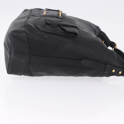 Miu Miu Zip Front Pocket Shopping Tote Leather, Black, Leather, Shoulder Bag