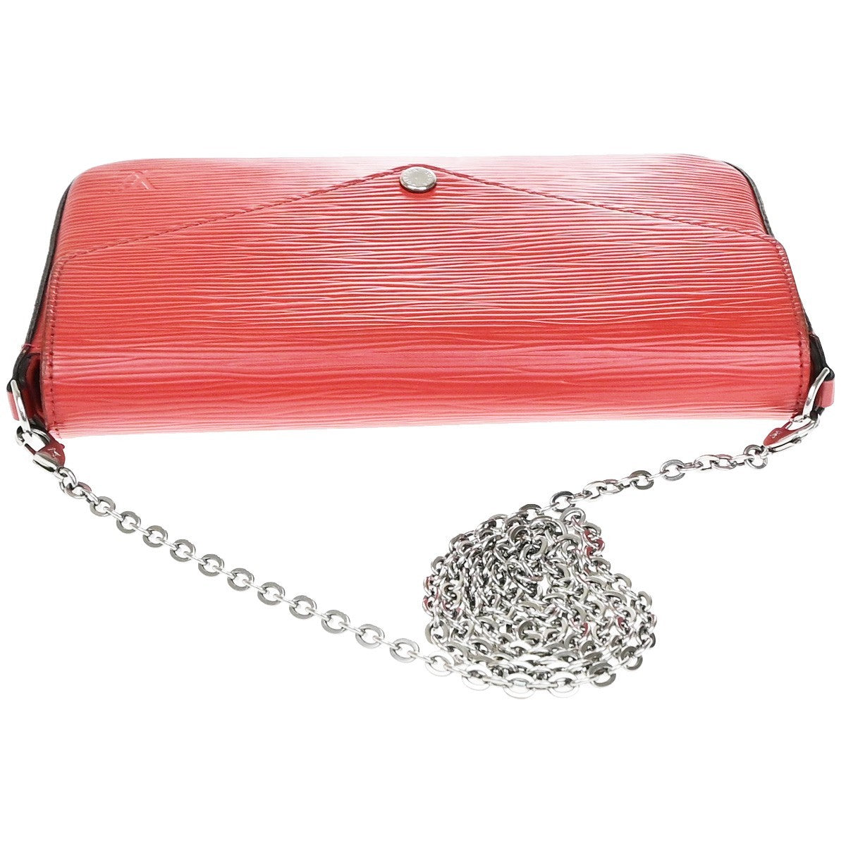 Louis Vuitton Felicie Chain Epi Leather, Red, Leather, Clutch