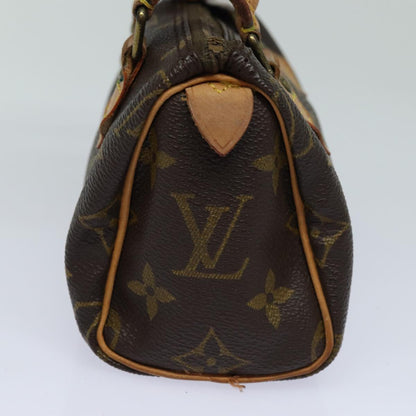 Louis Vuitton Nano Speedy, Brown, Canvas, handbag
