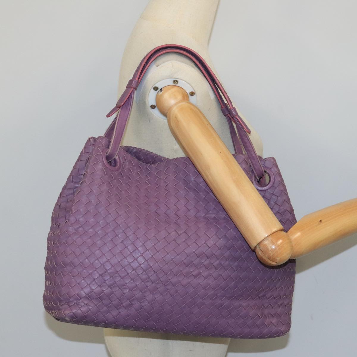 Bottega Veneta Garda, Purple, Leather, handbag