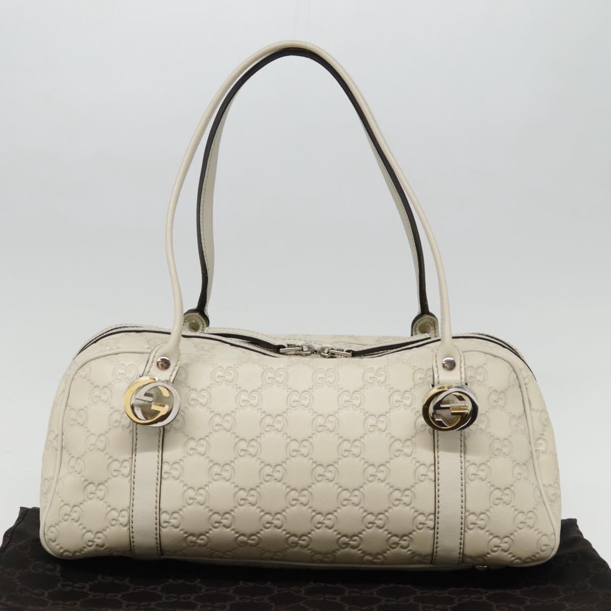 Gucci Vintage, White, Leather, handbag