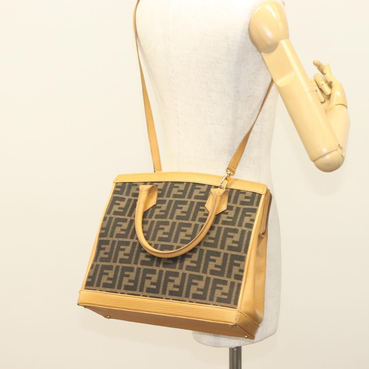 Fendi Zucca, Brown, Canvas, handbag