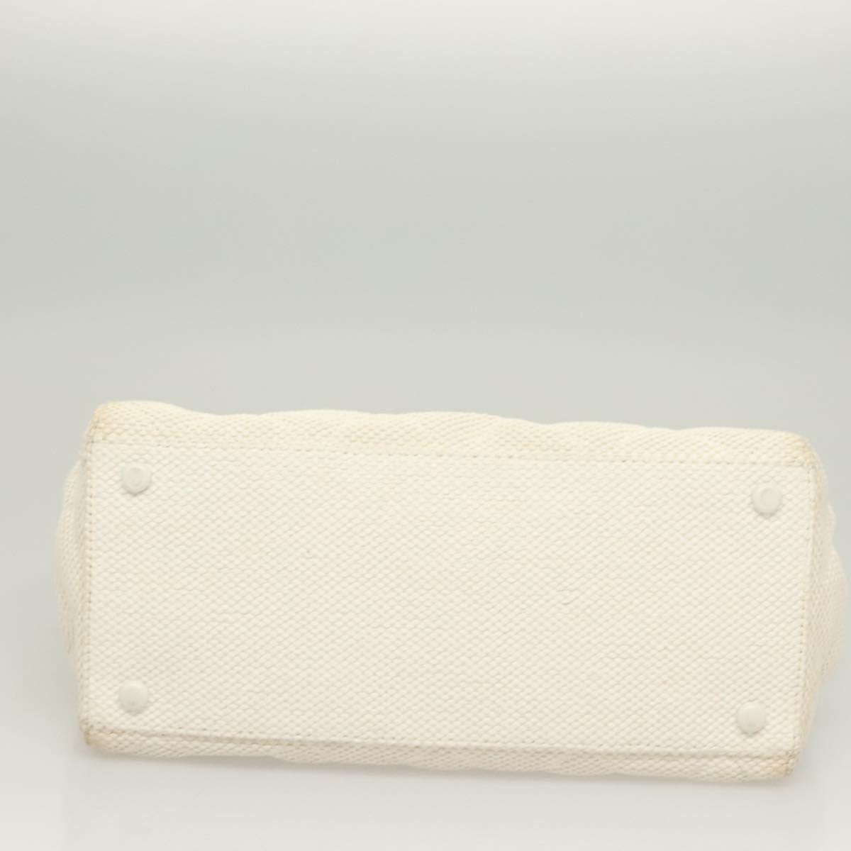 Chanel Logo CC, White, Canvas, shoulder